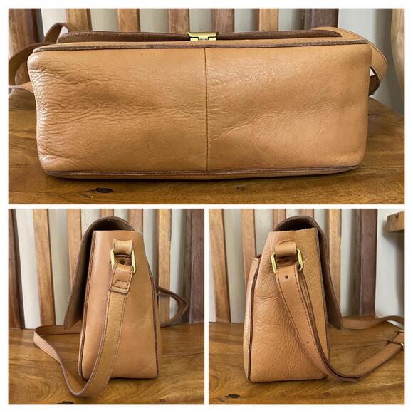 Madewell Abroad Shoulder Crossbody Leather Bag Camel - Picture 3 of 9